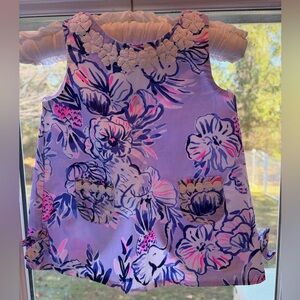 Lilly Pulitzer Trunks in the Air Baby Shift Dress Purple Elephants 6-12 months